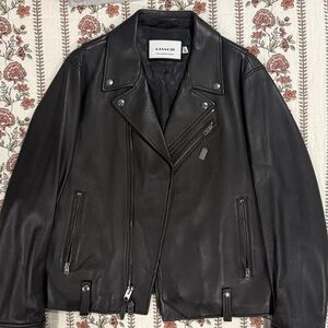 Coach Dark Leather Biker Jacket
